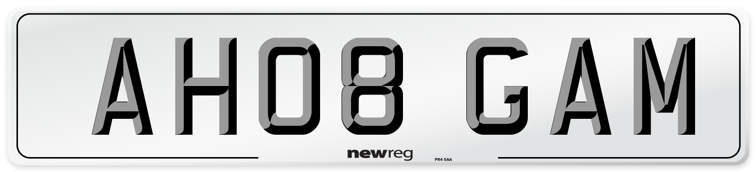 AH08 GAM Number Plate from New Reg